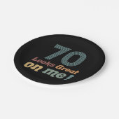 おもしろいヴィンテージ70誕生日 ペーパープレート (アングル)