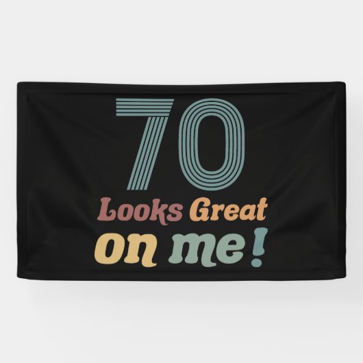 おもしろいヴィンテージ70誕生日 横断幕 (横)