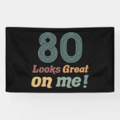 おもしろいヴィンテージ80誕生日 横断幕 (横)