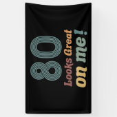 おもしろいヴィンテージ80誕生日 横断幕 (縦)