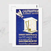 おもしろいヴィンテージ「サニタリープライヴィー」オートハウス ポストカード (正面/裏面)