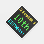 おもしろいヴィンテージ/レトロビデオゲームのルック10誕生日 スタンダードランチョンナプキン (角)