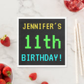 おもしろいヴィンテージ/レトロビデオゲームのルック11誕生日 スタンダードランチョンナプキン (インサイチュ)