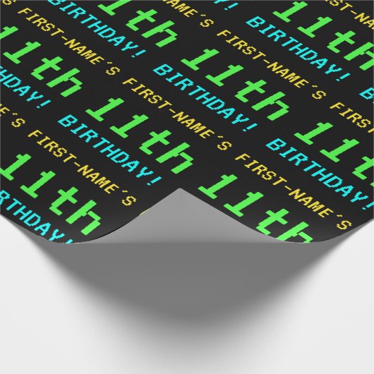 おもしろいヴィンテージ/レトロビデオゲームのルック11誕生日 ラッピングペーパー (角)