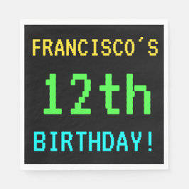 おもしろいヴィンテージ/レトロビデオゲームのルック12誕生日 スタンダードランチョンナプキン