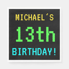 おもしろいヴィンテージ/レトロビデオゲームのルック13誕生日 スタンダードランチョンナプキン