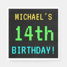 おもしろいヴィンテージ/レトロビデオゲームのルック14誕生日 スタンダードランチョンナプキン