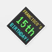 おもしろいヴィンテージ/レトロビデオゲームのルック15誕生日 スタンダードランチョンナプキン (角)