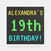 おもしろいヴィンテージ/レトロビデオゲームのルック19誕生日 スタンダードランチョンナプキン (正面)