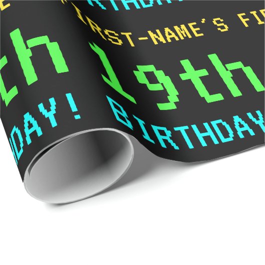 おもしろいヴィンテージ/レトロビデオゲームのルック19誕生日 ラッピングペーパー (ロールコーナー)