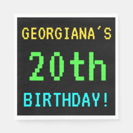 おもしろいヴィンテージ/レトロビデオゲームのルック20誕生日 スタンダードランチョンナプキン
