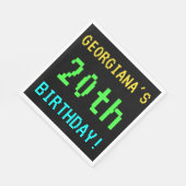 おもしろいヴィンテージ/レトロビデオゲームのルック20誕生日 スタンダードランチョンナプキン (角)