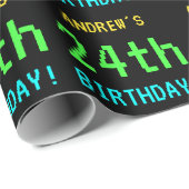 おもしろいヴィンテージ/レトロビデオゲームのルック24誕生日 ラッピングペーパー (ロールコーナー)