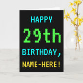 おもしろいヴィンテージ/レトロビデオゲームのルック29誕生日 カード (黄色い花)