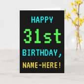 おもしろいヴィンテージ/レトロビデオゲームのルック31誕生日 カード (黄色い花)