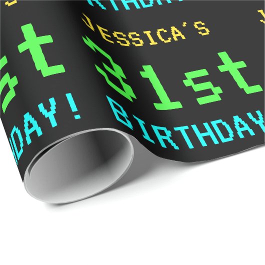 おもしろいヴィンテージ/レトロビデオゲームのルック31誕生日 ラッピングペーパー (ロールコーナー)