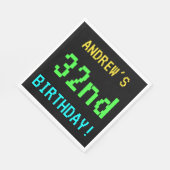 おもしろいヴィンテージ/レトロビデオゲームのルック32誕生日 スタンダードランチョンナプキン (角)