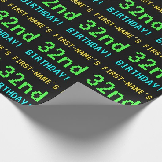 おもしろいヴィンテージ/レトロビデオゲームのルック32誕生日 ラッピングペーパー (角)