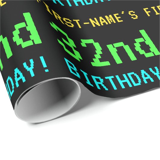 おもしろいヴィンテージ/レトロビデオゲームのルック32誕生日 ラッピングペーパー (ロールコーナー)