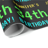 おもしろいヴィンテージ/レトロビデオゲームのルック34誕生日 ラッピングペーパー (ロールコーナー)