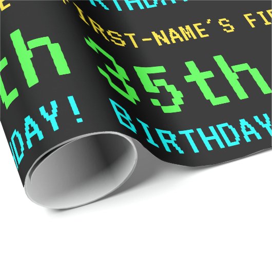 おもしろいヴィンテージ/レトロビデオゲームのルック35誕生日 ラッピングペーパー (ロールコーナー)