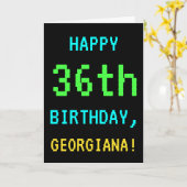 おもしろいヴィンテージ/レトロビデオゲームのルック36誕生日 カード (黄色い花)