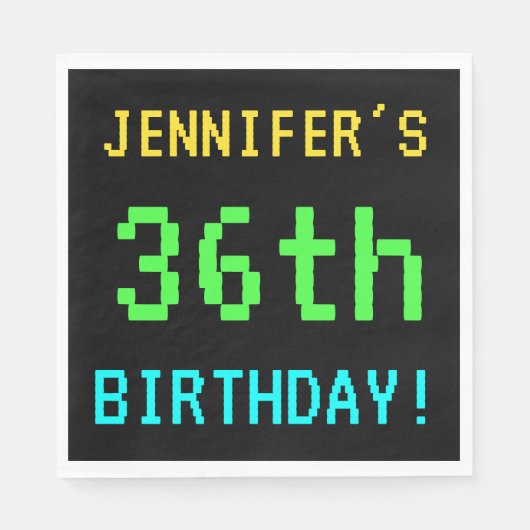 おもしろいヴィンテージ/レトロビデオゲームのルック36誕生日 スタンダードランチョンナプキン (正面)