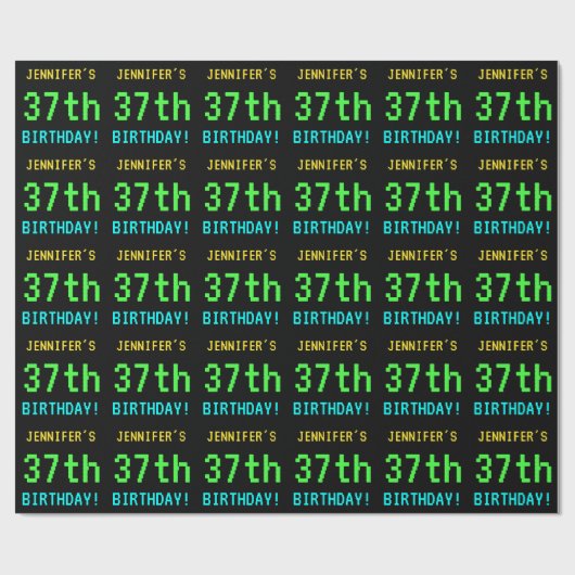 おもしろいヴィンテージ/レトロビデオゲームのルック37誕生日 ラッピングペーパー (フラット)