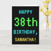 おもしろいヴィンテージ/レトロビデオゲームのルック38誕生日 カード (黄色い花)