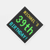 おもしろいヴィンテージ/レトロビデオゲームのルック39誕生日 スタンダードランチョンナプキン (角)