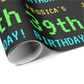 おもしろいヴィンテージ/レトロビデオゲームのルック39誕生日 ラッピングペーパー (ロールコーナー)