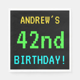 おもしろいヴィンテージ/レトロビデオゲームのルック42誕生日 スタンダードランチョンナプキン
