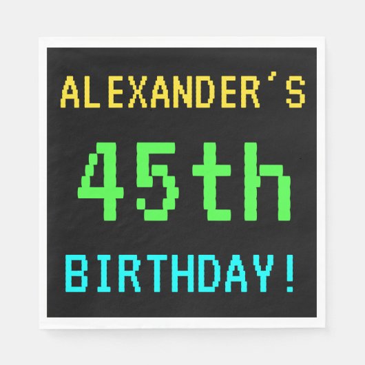 おもしろいヴィンテージ/レトロビデオゲームのルック45誕生日 スタンダードランチョンナプキン (正面)