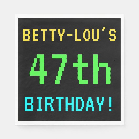 おもしろいヴィンテージ/レトロビデオゲームのルック47誕生日 スタンダードランチョンナプキン (正面)