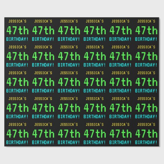 おもしろいヴィンテージ/レトロビデオゲームのルック47誕生日 ラッピングペーパー (フラット)