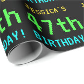 おもしろいヴィンテージ/レトロビデオゲームのルック47誕生日 ラッピングペーパー (ロールコーナー)