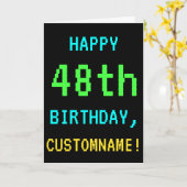 おもしろいヴィンテージ/レトロビデオゲームのルック48誕生日 カード (黄色い花)