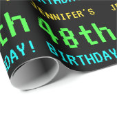 おもしろいヴィンテージ/レトロビデオゲームのルック48誕生日 ラッピングペーパー (ロールコーナー)