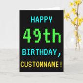 おもしろいヴィンテージ/レトロビデオゲームのルック49誕生日 カード (黄色い花)