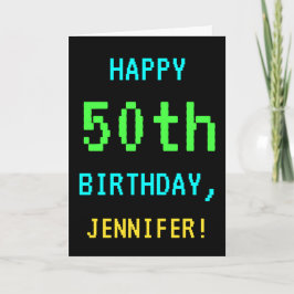 おもしろいヴィンテージ/レトロビデオゲームのルック50誕生日 カード