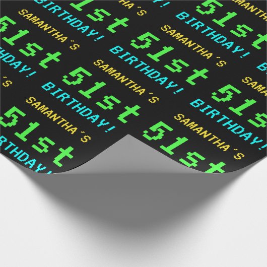 おもしろいヴィンテージ/レトロビデオゲームのルック51誕生日 ラッピングペーパー (角)