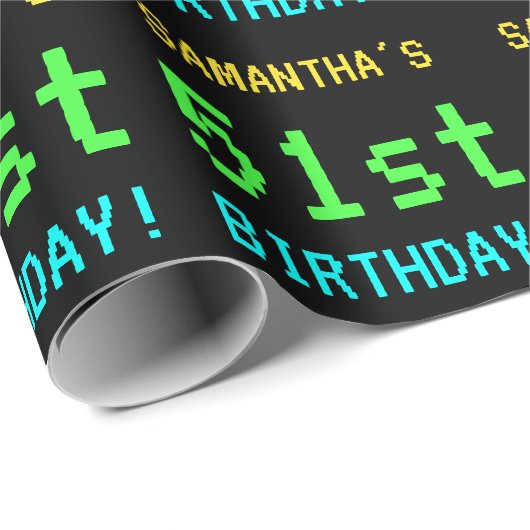 おもしろいヴィンテージ/レトロビデオゲームのルック51誕生日 ラッピングペーパー (ロールコーナー)