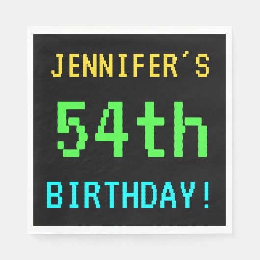 おもしろいヴィンテージ/レトロビデオゲームのルック54誕生日 スタンダードランチョンナプキン (正面)