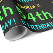 おもしろいヴィンテージ/レトロビデオゲームのルック54誕生日 ラッピングペーパー (ロールコーナー)