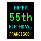 おもしろいヴィンテージ/レトロビデオゲームのルック55誕生日 (正面)