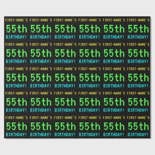 おもしろいヴィンテージ/レトロビデオゲームのルック55誕生日 ラッピングペーパー (フラット)