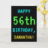 おもしろいヴィンテージ/レトロビデオゲームのルック56誕生日 カード (黄色い花)