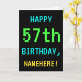 おもしろいヴィンテージ/レトロビデオゲームのルック57誕生日 カード (黄色い花)