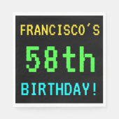 おもしろいヴィンテージ/レトロビデオゲームのルック58誕生日 スタンダードランチョンナプキン (正面)