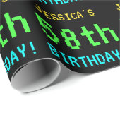 おもしろいヴィンテージ/レトロビデオゲームのルック58誕生日 ラッピングペーパー (ロールコーナー)